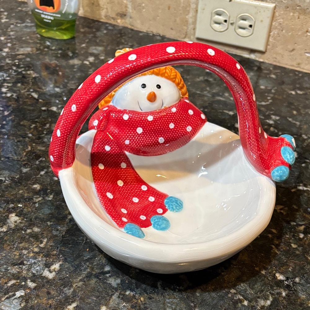 St. Nicholas Square Snowman serving dish